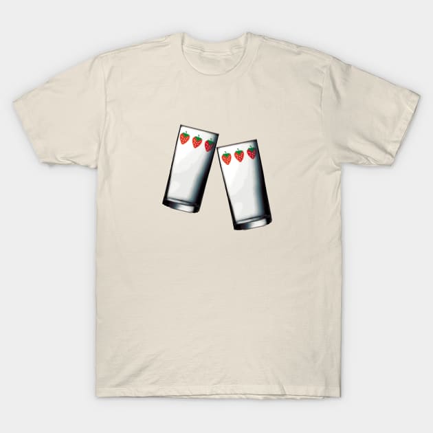 Nana strawberry glasses - Pixel Art #001 T-Shirt by Pixelart World 